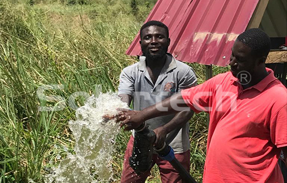 Solartech Floating AC solar Pumping System Project in Ghana