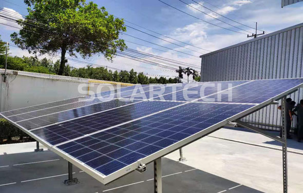 Solartech 2.2KW solar pumping system provides water for Thailand's paper mill
